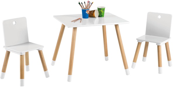 Roba, Roba Tisch und Stühle für Kinder, »Kindersitzgruppe, weiss«, Kindersitzgruppe NATUR PUR natur/weiß