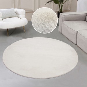 LEONIQUE, Leonique Fellteppich »Balu«, rund, 20 mm Höhe, Kunstfell in Kaninchenfell Haptik, fussbodenheizungsgeeignet, pflegeleicht, ideale Teppiche für Wohnzimmer, Schlafzimmer, Esszimmer, Arbeitszimmer, 