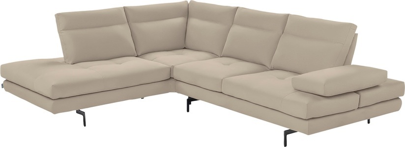 CALIA ITALIA, CALIA ITALIA Ecksofa »Toby Wing«, Sitztiefenverstellung, Eckelement mit Funktion, Füsse in Schwarz matt, CALIA ITALIA Ecksofa »Toby Wing, L-Form, Designsofa mit sensationellem Sitzkomfort«, Sitztiefenverstellung, funktionale Ecke, Füsse in schwarz matt