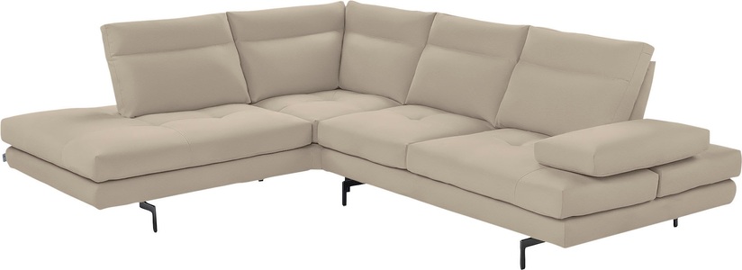 CALIA ITALIA, CALIA ITALIA Ecksofa »Toby Wing«, Sitztiefenverstellung, Eckelement mit Funktion, Füsse in Schwarz matt, CALIA ITALIA Ecksofa »Toby Wing, L-Form, Designsofa mit sensationellem Sitzkomfort«, Sitztiefenverstellung, funktionale Ecke, Füsse in schwarz matt