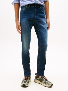 Tommy Jeans Gerade Jeans »Scanton Slim«, Mit Markenlabel aus Leder hinten