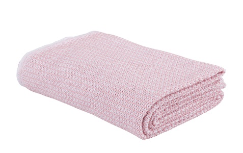 Eskimo, ESKIMO - Decke ASCONA - Baumwolle - weiss/rosa - 150/210 cm, Eskimo Wohndecke Ascona