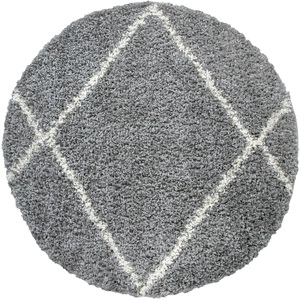 PACO HOME, Paco Home Hochflor-Teppich »Kalmar 442«, rund, 40 mm Höhe, Scandi Design, Rauten Muster, weich & kuschelig, ideal im Wohnzimmer & Schlafzimmer, Paco Home Hochflor-Teppich »Kalmar 442«, rund, 40 mm Höhe, Scandi Design, Rauten Muster, weich & kuschelig