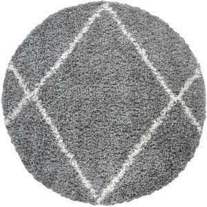 PACO HOME, Paco Home Hochflor-Teppich »Kalmar 442«, rund, 40 mm Höhe, Scandi Design, Rauten Muster, weich & kuschelig, ideal im Wohnzimmer & Schlafzimmer, Paco Home Hochflor-Teppich »Kalmar 442«, rund, 40 mm Höhe, Scandi Design, Rauten Muster, weich & kuschelig