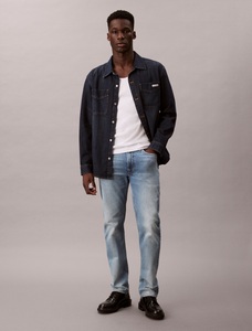 Calvin Klein Slim-fit-Jeans used washed, Slim Straight Fit, Logopatch am Bund