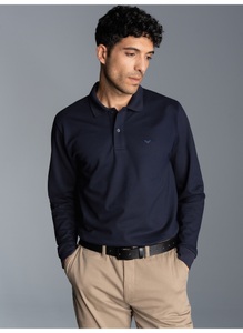 Trigema Poloshirt »TRIGEMA Langarm Poloshirt mit Armbündchen« 1 Stk. tlg.