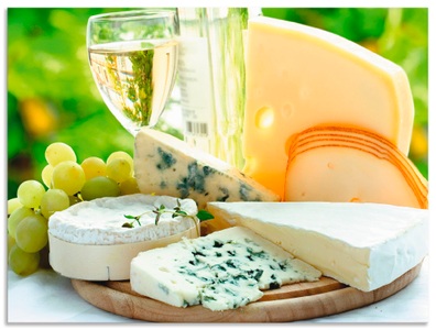 Artland, Artland Wandbild »Käse & Wein«, Artland Wandbild »Käse & Wein«, Lebensmittel, (1 St.), als Leinwandbild, Poster in verschied. Grössen