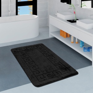PACO HOME, Paco Home Badematte »Riga 186«, Höhe 16 mm, rutschhemmend beschichtet, fussbodenheizungsgeeignet, Badteppich, Uni Farben, mit Bordüre, waschbar, rechteckig & rund erhältlich, Paco Home Badematte »Riga 186«, Höhe 15 mm, rutschhemmend beschichtet, fussbodenheizungsgeeignet, Badteppich, Uni Farben, mit Bordüre, rechteckig & rund erhältlich