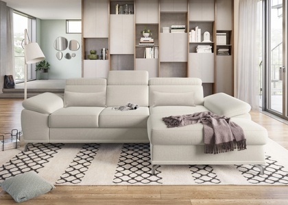 SIT&MORE, sit&more Ecksofa, sit&more Ecksofa »Cabrio L-Form, mit Sitztiefenverstellung, Arm- und Kopfteilverstellung«, 2 Nierenkissen, Federkern, optional Bettfunktion und Stauraum