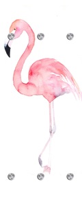 QUEENCE, QUEENCE Handtuchhalter »Flamingo«, Wandgarderobe mit 6 Haken, 50 x 125 cm, queence Garderobenleiste »Flamingo«, mit 6 Haken, 50 x 120 cm