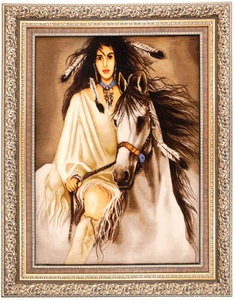 MorgenLand, morgenland Wandteppich »Bild-Teppich Figurativ 102 x 81 cm«, rechteckig, 0,7 mm Höhe, Unikat mit Zertifikat, morgenland Wandteppich »Bild-Teppich Figurativ 102 x 81 cm«, rechteckig, 7 mm Höhe, Unikat mit Zertifikat