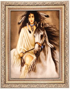 MorgenLand, morgenland Wandteppich »Bild-Teppich Figurativ 102 x 81 cm«, rechteckig, 0,7 mm Höhe, Unikat mit Zertifikat, morgenland Wandteppich »Bild-Teppich Figurativ 102 x 81 cm«, rechteckig, 7 mm Höhe, Unikat mit Zertifikat