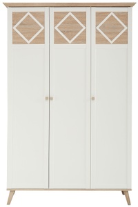 LÜTTENHÜTT, Lüttenhütt Kleiderschrank »Victor«, Livetastic Drehtürenschrank in weiss, eichefarben , Victor , Holzwerkstoff , 4 Fächer , 133x204x59 cm , Dekorfolie,Nachbildung , Beimöbel erhältlich , 001787036802