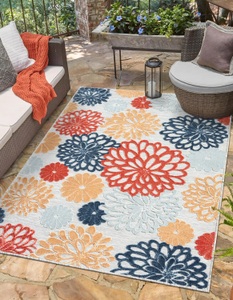 Myflair Möbel & Accessoires Teppich »Bloom, LAGERRÄUMUNG!«, rechteckig, 8 mm Höhe, Blumen Motiv, Hoch-Tief Effekt, Outdoor geeignet, Balkon, Terrasse