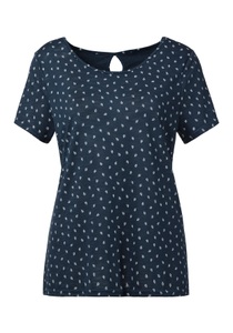 Lascana, LASCANA T-Shirt, LASCANA T-Shirt, mit süssem Blätter-Druck und Cut-Out im Nacken