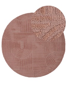 carpetfine, carpetfine Teppich, rund, carpetfine Teppich »Holly 4 - Soft Touch Microfaser Teppich«, rund, 12 mm Höhe, Boho Scandi, weiche dichte getuftete Hoch-Tief-Struktur, Wohnzimmer