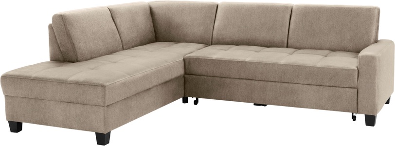 DOMO collection, DOMO collection Ecksofa, DOMO collection Ecksofa »Florentina L-Form«, wahlweise mit Bettfunktion, mit Kontrastnaht