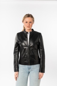 Mauritius Lederjacke »MWMair« mit Stehkragen & Drucker, Slim Fit