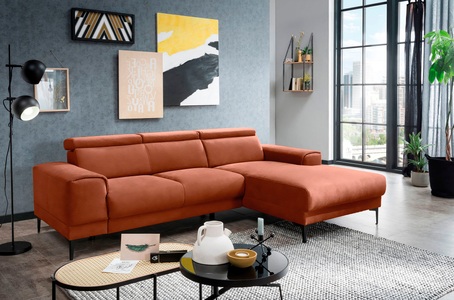 exxpo - sofa fashion, exxpo - sofa fashion Ecksofa, mit 3 Kopfstützen, wahlweise elektrischer Sitztiefenverstellung, frei im Raum stellbar, exxpo - sofa fashion Ecksofa »Ophelia, elegant, modern und bequem, L-Form«, inkl. verstellbare Kopfteile, wahlweise elektr. Sitztiefenverstellung
