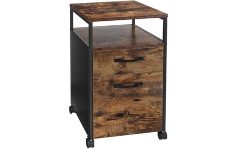 undefined, Vasagle - Aufbewahrungsmöbel 70 x 51.6 x 17.5 cm - Braun und Schwarz, VASAGLE Aktenschrank »aus Holz«