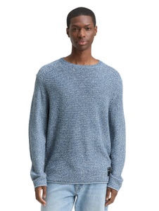TOM TAILOR Denim Strickpullover, mit Logo Stickerei