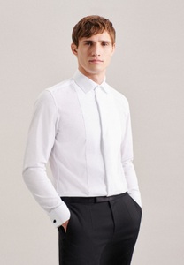 Seidensticker, Smokinghemd Slim Fit Langarm Uni Herren Weiss 42, 