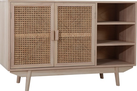 mutoni casual, Sideboard Rattangeflecht 100x36x65 natur, SalesFever Sideboard, kommode mit Türfronten aus Rattangeflecht, Wiener Geflecht