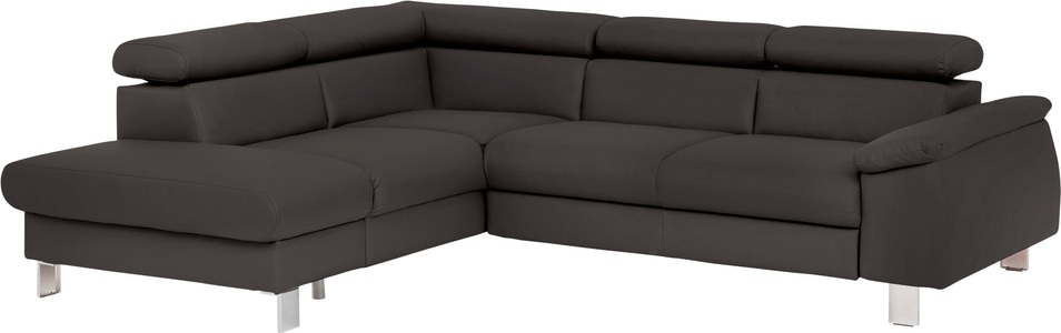 Cotta, COTTA Ecksofa »Komaris«, inklusive Kopf- bzw. Rückenverstellung, wahlweise Bettfunktion, Bettkasten und RGB-LED-Beleuchtung, COTTA Ecksofa »Komaris L-Form, B: 249 cm« mit Kopfteilverstellung, optional Bettfunktion, Bettkasten & Licht