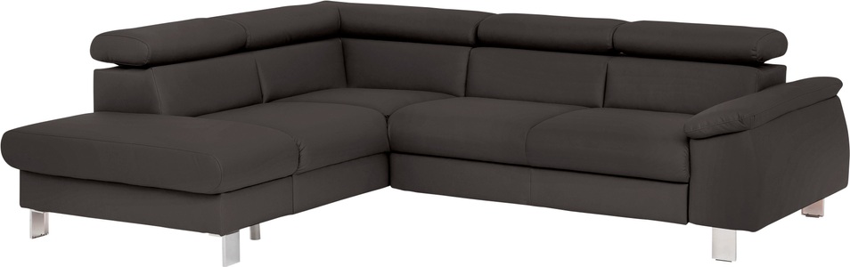 Cotta, COTTA Ecksofa »Komaris«, inklusive Kopf- bzw. Rückenverstellung, wahlweise Bettfunktion, Bettkasten und RGB-LED-Beleuchtung, COTTA Ecksofa »Komaris L-Form, B: 249 cm« mit Kopfteilverstellung, optional Bettfunktion, Bettkasten & Licht