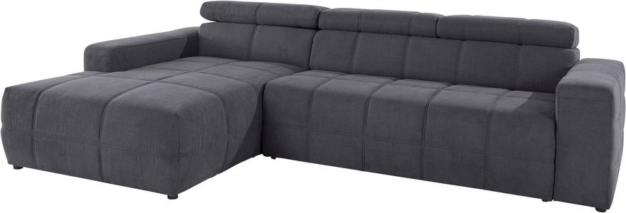 DOMO collection, DOMO collection Ecksofa, DOMO collection Ecksofa »Brandon grosse Ausführung B/T/H: 289/177/80 cm, auch in Leder und Cord«, mit Kopfteilverstellung, wahlweise Sitztiefenverstellung, L-Form