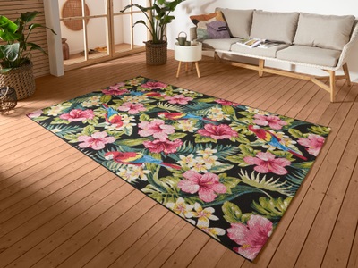 Hanse Home, HANSE Home Outdoorteppich »Tropical Feeling«, rechteckig, 3 mm Höhe, strapazierfähig, robust, pflegeleicht, fussbodenheizungsgeeignet, HANSE Home Outdoorteppich »Tropical Feeling«, rechteckig, 3 mm Höhe, In-& Outdoor, Teppich, Wetterfest, Balkon, Garten, Wohnzimmer, Floral