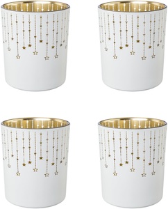 Creativ Deco, Creativ deco Teelichthalter, (4 St.), mit goldfarbener Innenseite, Creativ deco Teelichthalter »Weihnachtsdeko«, (4 St.), mit goldfarbener Innenseite