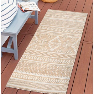Carpet City, Carpet City Läufer »Palm«, rechteckig, 5 mm Höhe, Wetterfest & UV-beständig, für Balkon, Terrasse, Flur, Küche, flach gewebt, Carpet City Outdoorteppich »PALM 3522«, rechteckig, 5 mm Höhe, Läufer, Wetterfest & UV-beständig, für Balkon, Terrasse, Küche, flach