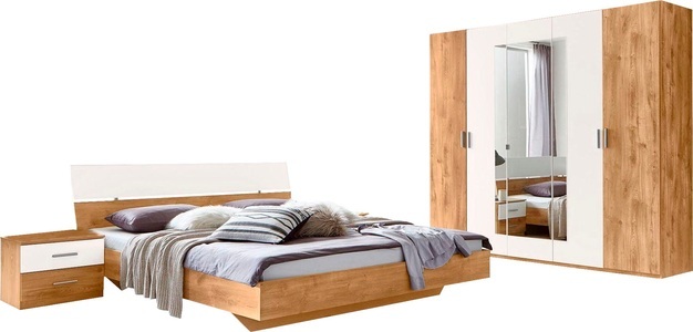 Wimex, Wimex Schlafzimmer-Set »Katrin« (Set, 4-tlg), Wimex Schlafzimmer-Set »Katrin« Set, bestehend aus Schrank, Bett und zwei Nachttischen, 4 Stk. tlg.