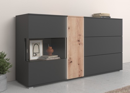 Cotta, COTTA Sideboard »Montana«, Türen & Schubladen push to open, COTTA Sideboard »Montana«, Breite 185 cm, inkl. LED-Beleuchtung, mit Push-To-Open, Breite 185 cm