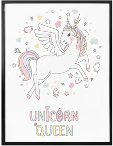 Wall-Art, Wall-Art Poster »Magisches Einhorn mit Krone«, Kinder, (1 St.), Wall-Art Poster »Magisches Einhorn mit Krone«, Kinder, (1 St.), Poster ohne Bilderrahmen