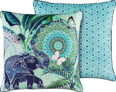 hip, Dekokissen, »Isara«, hip, hip Dekokissen »Isara«, Mit Füllung, 1 Stück, Biese, 48x48, Wendeoptik, Weich, Elefant Blau