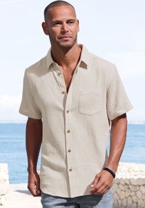 Beachtime Kurzarmhemd »Regular fit«, Kurzarm, Freizeithemd aus Musselin-Ware