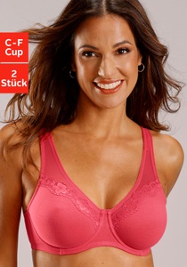 PETITE FLEUR, petite fleur Minimizer-BH, (Packung, 2 Stück), mit nahtlos vorgeformten Cups aus Baumwolle, Basic Dessous, petite fleur Minimizer-BH, mit nahtlos vorgeformten Cups aus Baumwolle