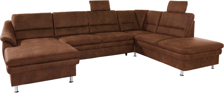 SIT&MORE, sit&more Wohnlandschaft, sit&more Wohnlandschaft »Cardoso U-Form« mit Federkern und Kopfstützen, mit Bettfunktion und Relaxfunktion