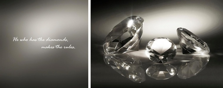 undefined, Leinwandbild »Diamonds« (Set), queence Leinwandbild »Diamonds«, Stein-Kunst-Modern-Spa-Spa Bilder-Sprüche-Sprüche & Texte-Schriftzug-Schriftzüge, (Set), Premium-Leinwandstoff, Handarbeit aus Deutschland, Spruch, 2er Set