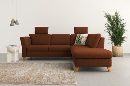 HOME AFFAIRE, Home affaire Ecksofa »Trelleborg«, Federkern-Polsterung, wahlweise mit Bettfunktion und Stauraum, Kopfstützen optional, Home affaire Ecksofa »Trelleborg L-Form«, Federkern-Polsterung, wahlweise mit Bettfunktion und Stauraum