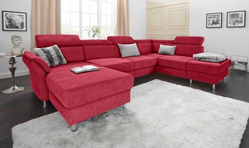 SIT&MORE, sit&more Wohnlandschaft, sit&more Wohnlandschaft »Avignon U-Form« wahlweise mit Bettfunktion und Stauraum, inklusive Kopfteilverstellung