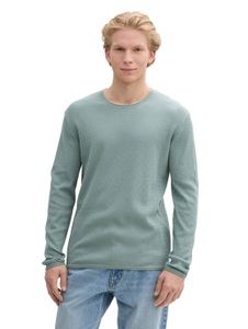 TOM TAILOR Denim Rundhalspullover, mit Struktur
