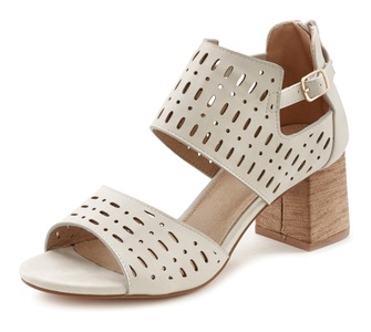Lascana, LASCANA Sandalette, mit Blockabsatz und Cut-Outs VEGAN, LASCANA Riemchensandalette, Sandale, Sommerschuh mit Blockabsatz und Cut-Outs VEGAN