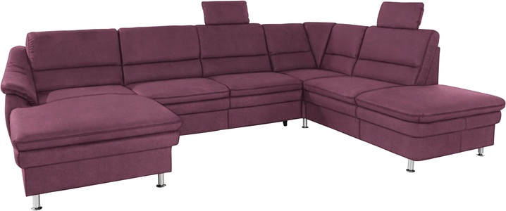 SIT&MORE, sit&more Wohnlandschaft, sit&more Wohnlandschaft »Cardoso U-Form«, mit Federkern und Kopfstützen, mit Bettfunktion und Relaxfunktion