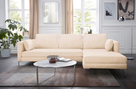 Alte Gerberei, Alte Gerberei Ecksofa »Marinus«, mit schmalen Lehnen, inklusive Rückenkissen & Armlehnkissen, Alte Gerberei Ecksofa »Marinus, L-Form«, inkl. Rückenkissen, Ottomane wahlweise rechts oder links