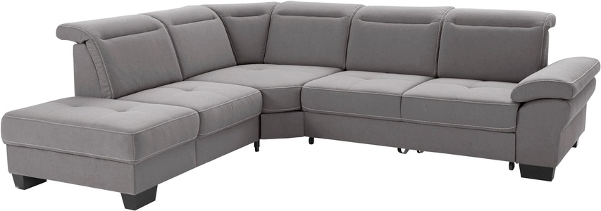 Places of Style Ecksofa »Cornwall«, incl. Sitztiefenverstellung, wahlweise mit Bettfunktion und Kopfteilverstellung