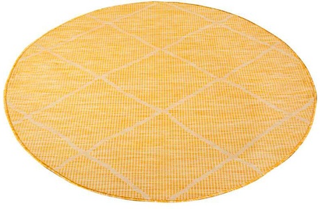 Carpet City, Carpet City Teppich »Palm«, rund, 5 mm Höhe, Wetterfest & UV-beständig, für Balkon, Terrasse, Flur, Küche, flach gewebt, Carpet City Teppich »PALM3075«, rund, 5 mm Höhe, Wetterfest & UV-beständig, für Balkon, Terrasse, Küche, flach gewebt