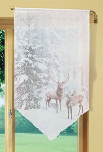 HOME WOHNIDEEN, HOME WOHNIDEEN Vorhang »HIRALIA«, Fensterbehang Voile digital bedruckt, HOME WOHNIDEEN Vorhang »HIRALIA«, (1 St.), Fensterbehang Voile digital bedruckt